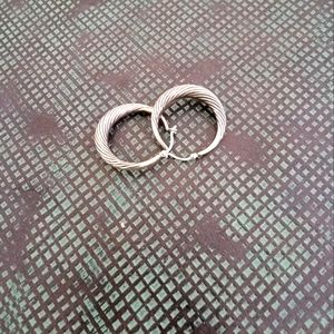 Silver 925 Twisted Hoop Earrings